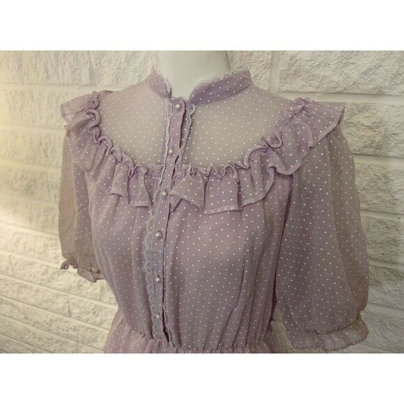 Vintage 50s 60s D.B.A. L.A. Ruffle Dress - Picture 2 of 11